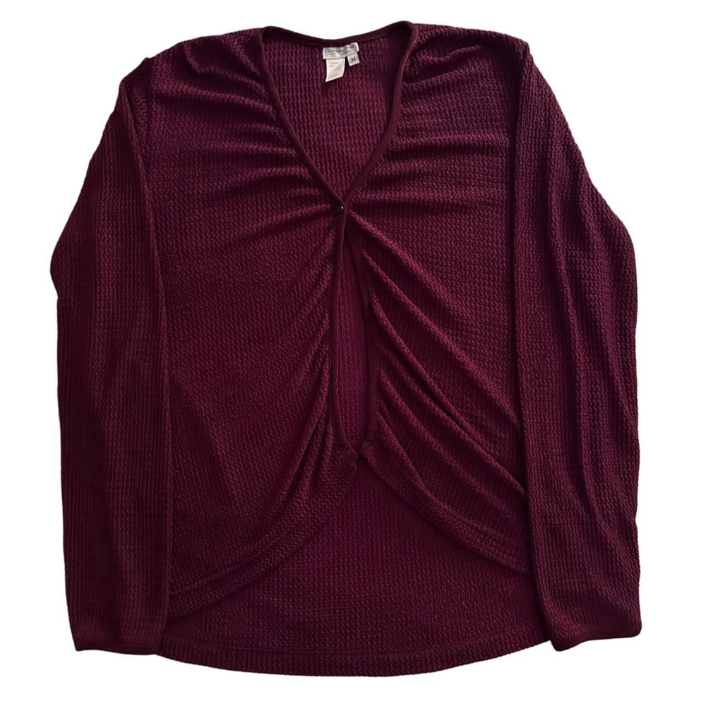 Coldwater Creek vintage 2000s maroon open-front cardigan